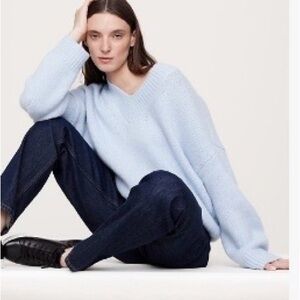 Banana Republic Soft Blue V-Neck Sweater
